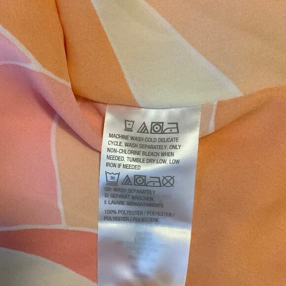 Belle Kim Gravel Aloha Poncho Sunshine Waves Orange Pink 2X - Picture 6 of 7